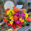 The Bright array of Orange roses, Yellow &amp; Purple Daisy, Yellow Spray