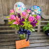This Blissful Birthday package comes in blues and purples, and features a