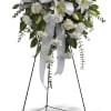 Stunning in its simplicity, this gorgeous spray of white roses, lilies and