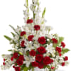 Honor your tender, treasured memories with these dramatic red and white sympathy