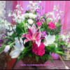 Fireside basket of flowers is great for birthday, sympathy, anniversary, or just