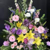 Springtime bouquet in a container