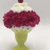 Calorie free sundae! Made of fresh carnations with a cherry on top.