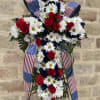 Red white and blue cross to commemorate our veterans and loving heroes.
