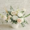 Soft petals in beautiful neutral tones of white, cream, sage, light greys