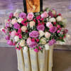 beautiful combination of pastel color roses with spray roses that makes this