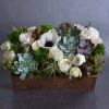 10&quot;x 5&quot; wood boxes filled with seasonal flowers, succulents and a lot