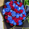 Rosas azules rojas tipo rramo buchon lleba 80 rosas 