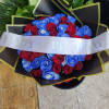 Rosas azules rojas tipo rramo buchon lleba 80 rosas 