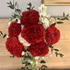The Tara handheld bouquet is a classic red rose bouquet with a