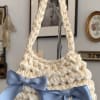 Beautiful handmade handbag. 
Precious bag, made with satin ribbon and added bows.