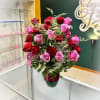This arrangement is a beautiful combination of Red and Pink Roses !