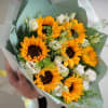 Sunflower Bouquet with other filler flower and greens. 