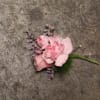 Select this boutonniere of pink mini carnations and a single pink spray