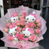 roses and 4 hello kitty