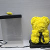 the teddy bear comes with:
box as shown in the picture.
zise 25 cm