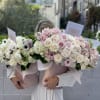 Our best selling gorgeous light pink velvet box with amazing beautiful flowers!