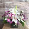FRAGRANT AND SHOW STOPPING MIX OF WHITE CASA BLANCA LILIES, WHITE BOUVARIA