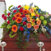 A combination of bright color blooms to celebrate the life of your