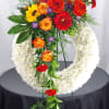 Gerbera Daisies, Carnations, Chrysanthemums, Roses, Sunflowers, Aspidistra Leaves, and Plumosa Leaves 22&quot;
