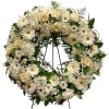 Arrangement Details:
&bull; Rose (White)
&bull; Gerbera Daisy (White)
&bull; Daisy (White)
&bull; Hydrangea (White)
&bull; Arrives