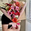 Beautiful bouquet with gerberas , mix flowers and foliage.