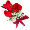 A classic red rose boutonni&egrave;re/Pin-On-Corsage that compliments any suit or dress. Perfect