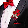 A classic red rose boutonni&egrave;re/Pin-On-Corsage that compliments any suit or dress. Perfect