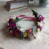 Beautiful fresh garden flowers &amp; spray roses floral crown