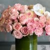 Pinks are popping in this delicate and delightful 24 pink roses, pink