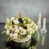 For a White holiday look, this elegant diversion combines soft Holiday Greens