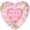 HAPPY MOTHER&#039;S DAY PINK HEART 
18&quot; INCH HELIUM-FILLED MYLAR BALLOON
QTY. 1
