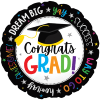 CONGRATS GRAD BALLOON
18&quot; INCH HELIUM FILLED MYLAR BALLOON
QTY. 1