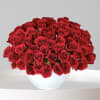 French Modern Design Of 100 Ruby Red Gorgeous Roses Arranged In A