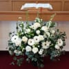 Beautiful all white flowers floor basket