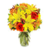 Brighten up that fall day, with this cheerful harvest bouquet. Containing Lilies