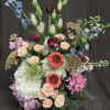 Count the blooms! This bouquet is packed tight and full of interesting