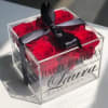 25 premium preserved roses in a signature crystal acrylic box.
with a Beautiful