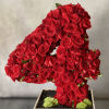A beautiful number covered in various types of Red Roses, about 200