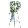 Offer a serene tribute with our White and Blue Heart-Shaped Funeral Standing