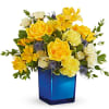 Golden Blue Bouquet - Go for the gold with this bold yellow