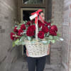 Florist designer roses and foliage 