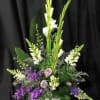 Funeral arrangement in white and lavender