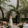 Beautiful medieval castle style wedding arch with lot&#039;s of ivy, Italian ruscus