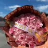 30 Blush Roses, with a banner across the bouquet that says &quot;I