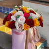 A luxurious arrangement indeed! Mixing bright colors like hot pink and peach