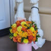 Beautiful Surprise! Hatbox of the vibrant hues of the roses and spray