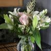 Sweet and petite classy arrangment including lilies, alstroemeria, roses, lisianthus, spray roses