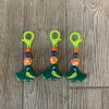 A super cute gator keychain with a dark green gator focal point!