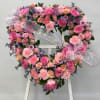 Oasis heart in different shades of pinks; Beautifully feminine. 
Ribbon can have
